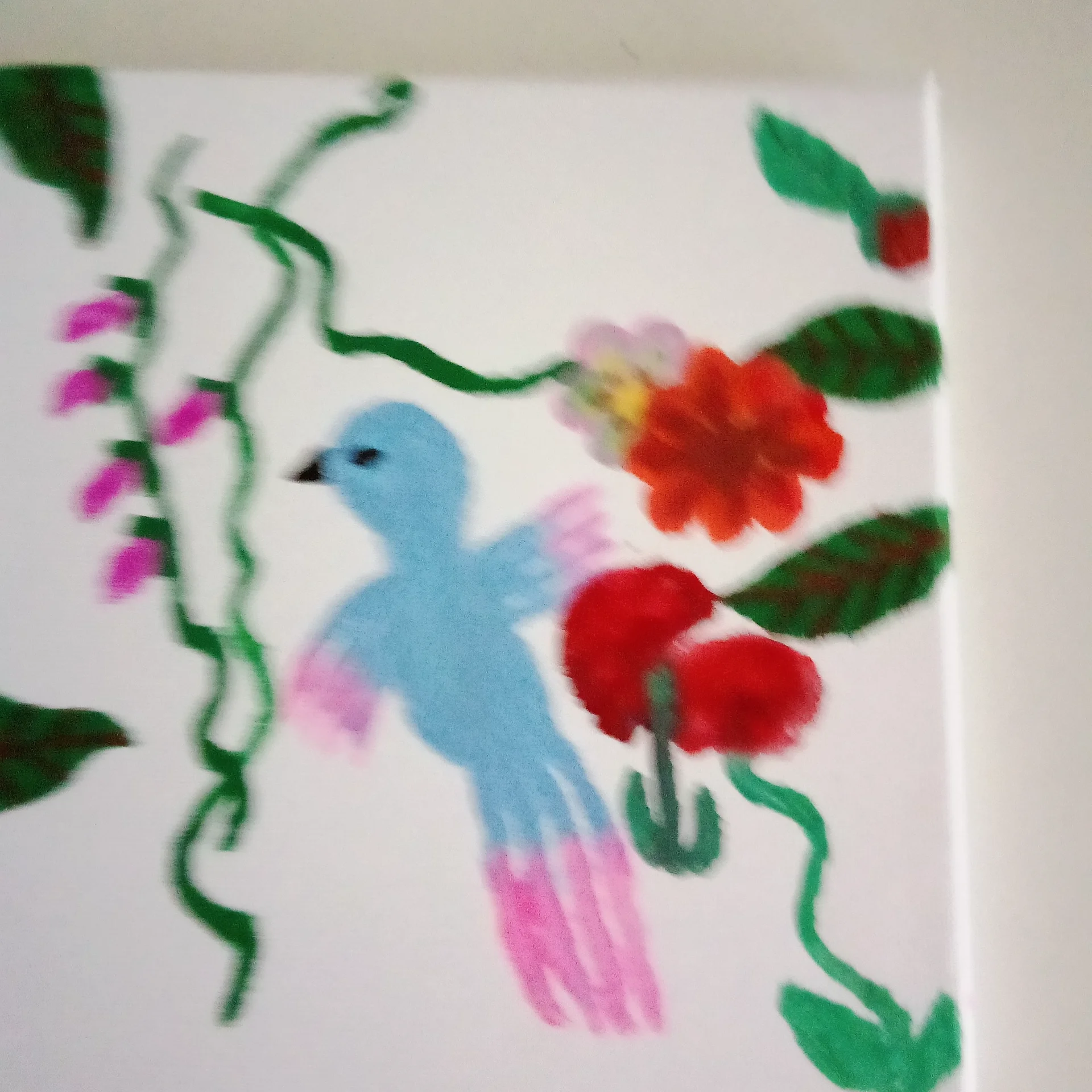 Création tableau avec oiseau