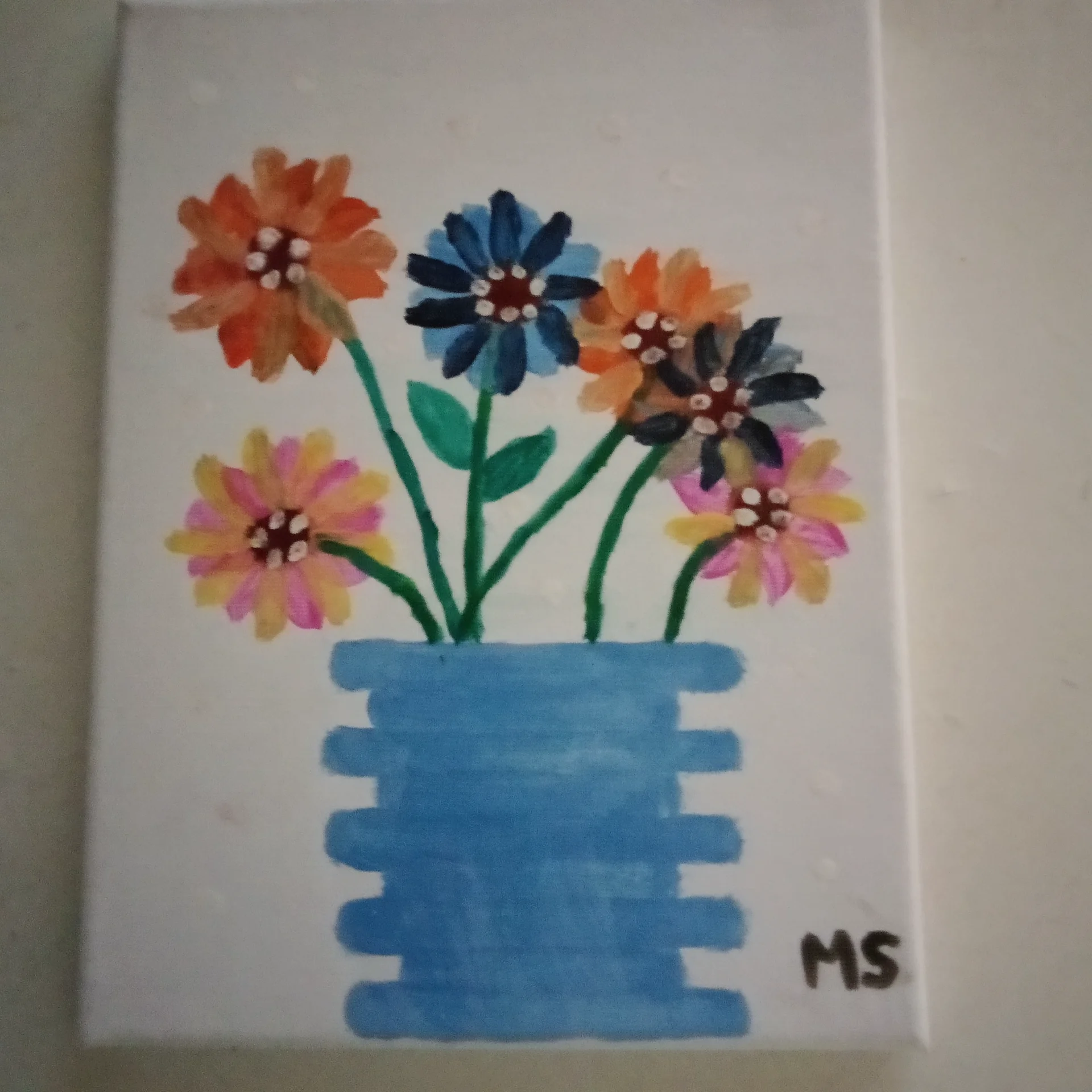 Tableau a fleurs colorées 